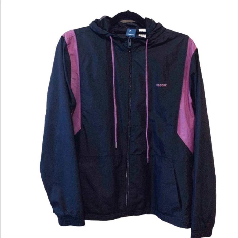 •Reebok• Windbreaker Hoodie w/Pockets Sz M!